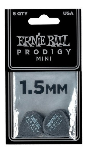 9200 Puas Ernie Ball Prodigy Mini  1.50, Negro 6 Pzas Color Negro