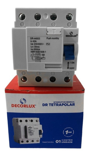Interruptor Diferencial Residual Dr 4p 40a 30ma Tipo Ac
