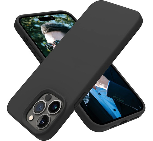 Funda Para iPhone 14 Pro Max De Silicona Resistente Negro