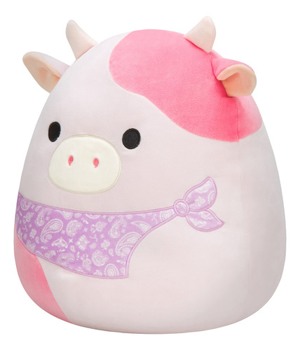 Peluche Grande Squishmallows Reshma Vaca Rosa Claro 35 Cm