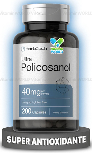 Horbaach Policosanol 40 Mg 200 Cápsulas Sabor Sin sabor