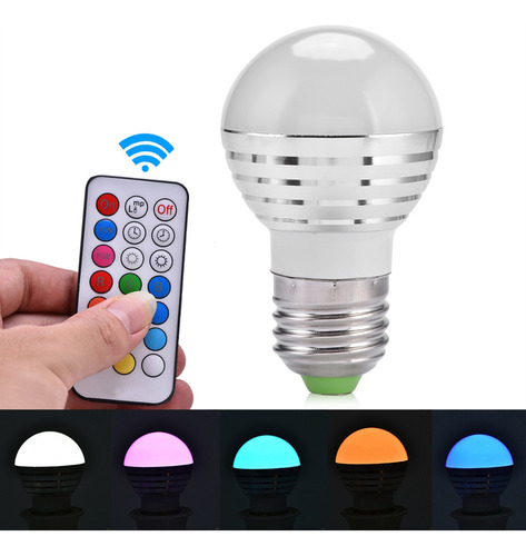 Nuevo Bombilla Led E27 De 3 W Rgb Que Cambia De Color