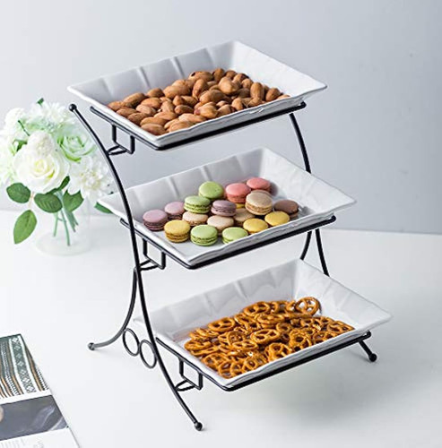 Juego De Horno De Porcelana Con Soporte De 3 Niveles