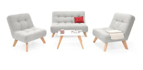 Sofá Navara + 2 Poltronas Porto Y Mesa De Centro Nova