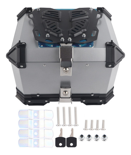 Caja Moto Top Case Aluminio Baul Con Base Universal 45 L