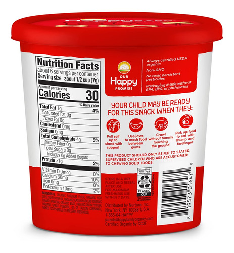 Happy Baby Snackers Orgánicos De Grano Horneado Para Bebés G