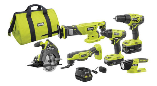 Ryobi P 18v One+ Kit Combinado De Iones De Litio (6 Herrami.