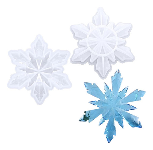 Molde Silicona Colgante Copo Nieve 11cm Navidad Resina Yeso Color Transparente