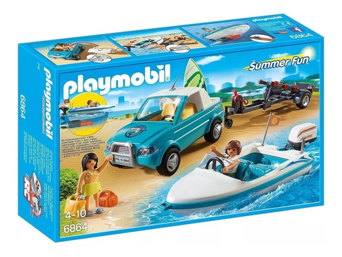 Playmobil Lancha Con Motor Y Pick Up Summer Ttanweb