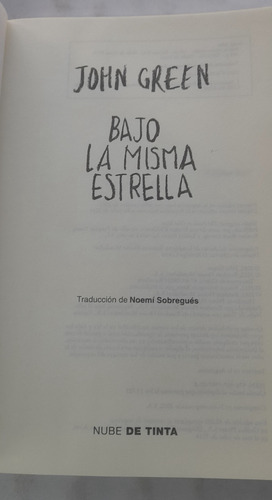 Bajo La Misma Estrella De John Green - Nube De Tinta (Usado)