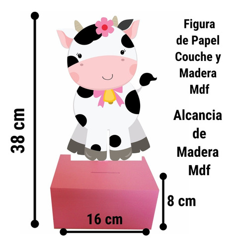 Baquita Granja Alcancias Centro De Mesa O Recuerdo Madera