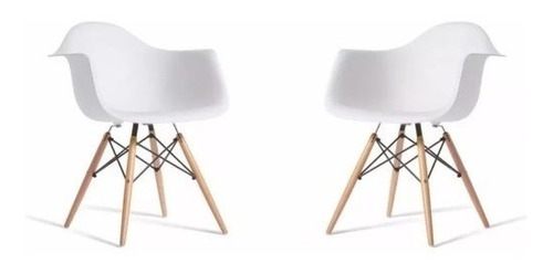 Combo 2 Sillon Silla Eames Diseño Comedor Patas Madera X2