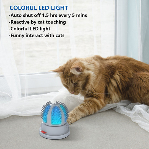 Cuidador E Massageador Automático De Gatos Com Brinquedo Led