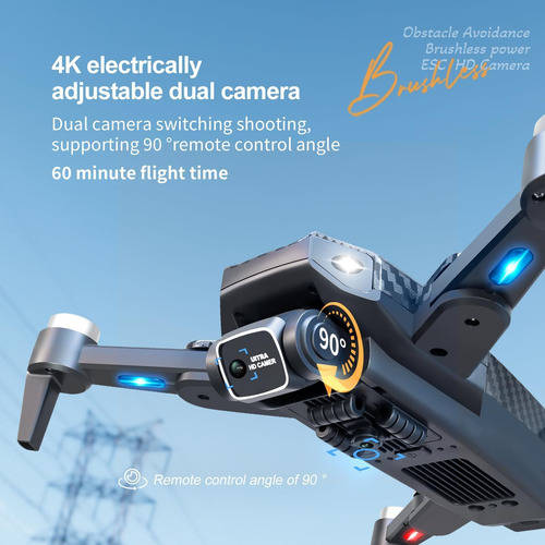 1080p Hd Fpv Drones Plegables Con Motores Sin Escobillas, Rc