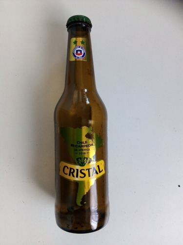 Botellacerveza Cristal -chile Bicampeon America-2016-vacia.