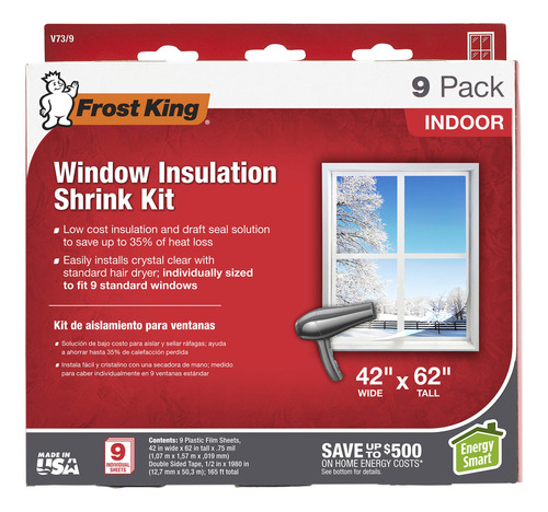 Frost King V73/9h Kit De Ventana Retráctil Para Interior 42