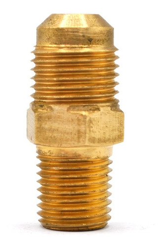 Conector Recto En Latón Dorado 1/4 Npt X 3/8 Flare 5 Pz