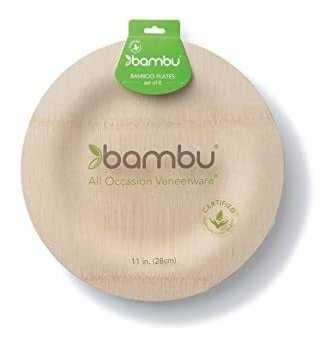 Platos Redondos De Bambú Desechables De Servilletas Bambu 