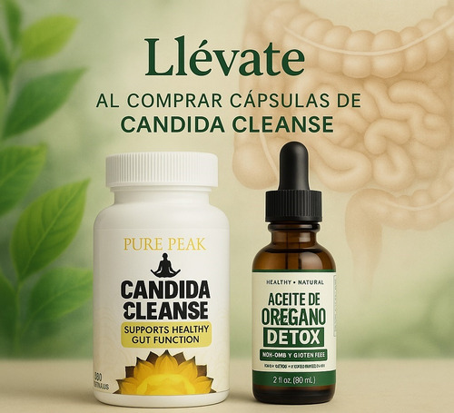 Pack Candida Cleanse 60 Caps + 1 Aceite De Orégano. Original Sin Sabor
