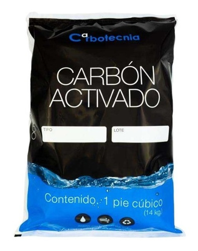 Carbón Activado Saco Concha De Coco 1 Ft3 Para Agua