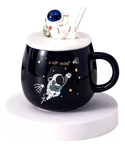 Taza Astronauta Espacio Diseño Kawaii Con Cuchara