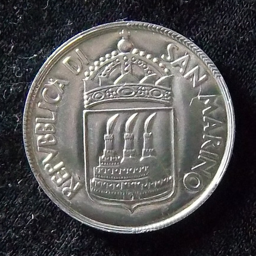 San Marino 5 Liras 1973 Sc Km 24 Bote Con Remeros