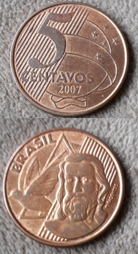Moneda Brasil De 5 Centavos Año 2007 Muy Buen Estado 