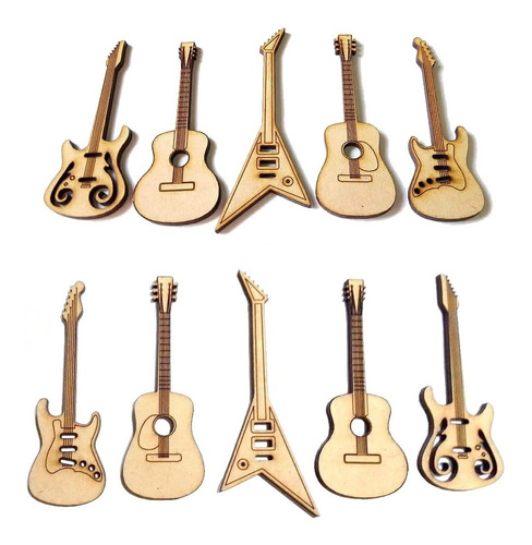 Souvenirs Guitarras Deco 1 Solo Diseño X50 Unidades - Mdf