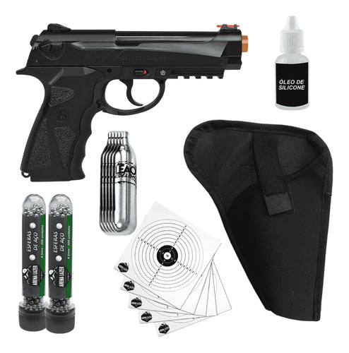 Kit Completo C12 4,5mm + Coldre + Esferas + Co2 + Óleo Alvos