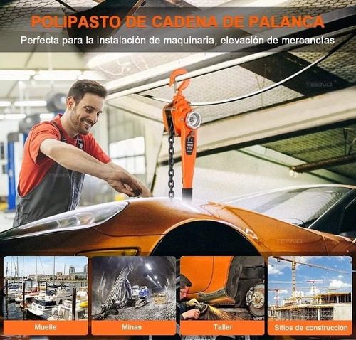 Polipasto De Palanca 2 Ton 3 Metros De Cadena