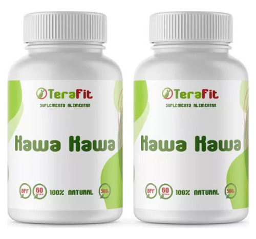 Kit 2 Potes Kawa Kawa - 100% Natural 120 Cápsulas De 500 Mg 