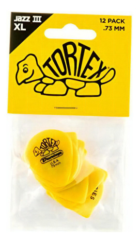 Jim Dunlop 498p.73 Jazz Iii Xl, amarelo, 0,73 mm, pacote amarelo