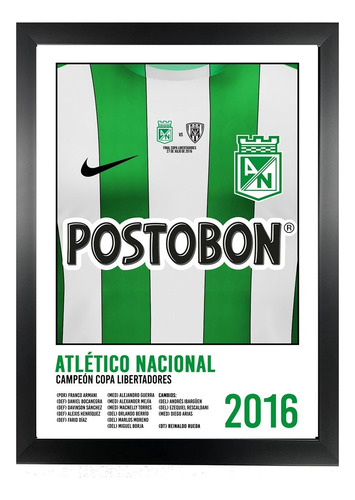 Cuadro Atlético Nacional Campeón Libertadores (20x30cm)