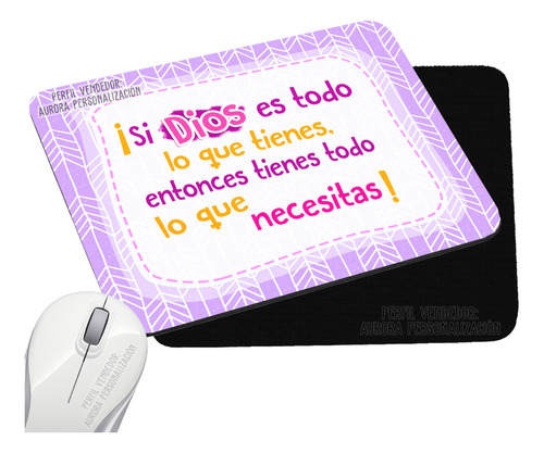 Pad Mouse Rectangular Mensaje Religioso Cristiano Dios 1