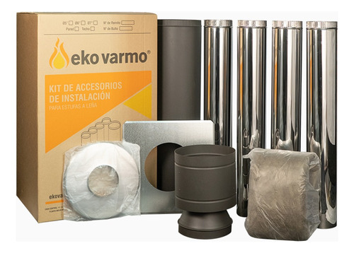 Kit Para Calefactor Por Techo 150mm Acero Inox -gris Grafito