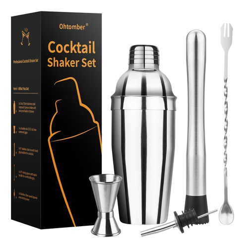 Ohtomber Kit De Coctelera Para Barman  Coctelera De Martini