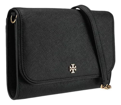 Bolsa Tory Burch Emerson Chain Wallet Bag Black Negro