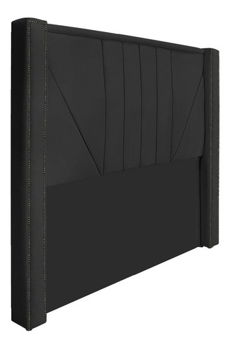 Kit Cabeceira E Calçadeira Baú Solt. Minsk P02 90 Cm Corano Cor Preto