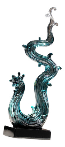 Escultura Animal Estatua De Dragón Adorno De Mesa Azul
