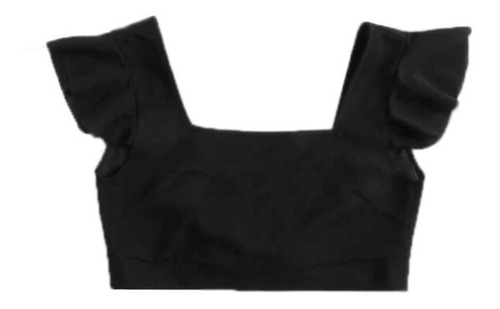 Blusa Crop Top Dama Manga Bolero