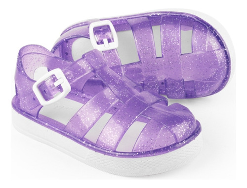 Sandalias Cangrejeras Glitter Para Niñas