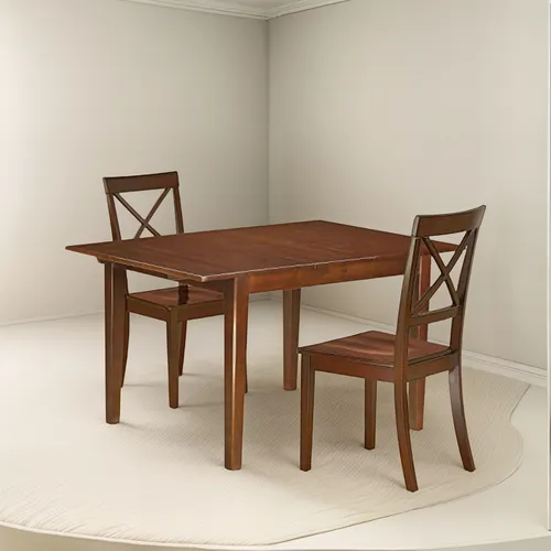 Juego De Comedor 3 Piezas Para Espacios Pequeños, Mesa Recta