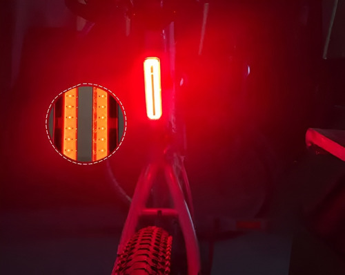 Luz Trasera 180 Lumen Cob Led Para Bicicleta / Recargable