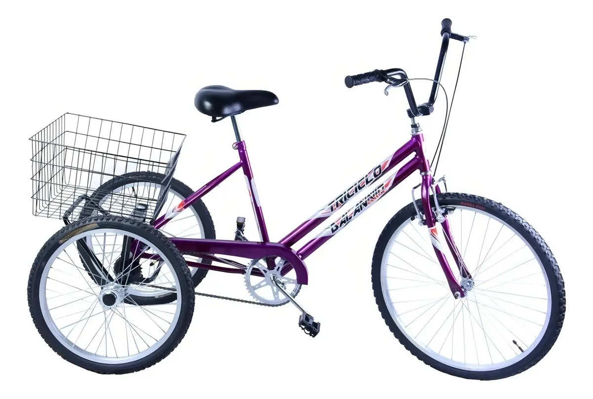 Bike Bicicleta Triciclo Adulto Aro 20 Food Bike Violeta