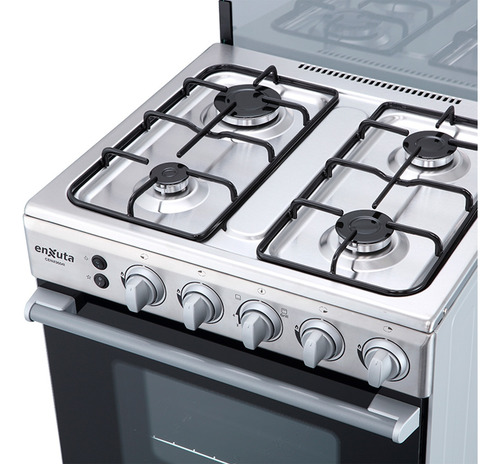 Cocina A Gas 4 Hornallas Enxuta Cenx9604i Inox Grill Superio Color Gris