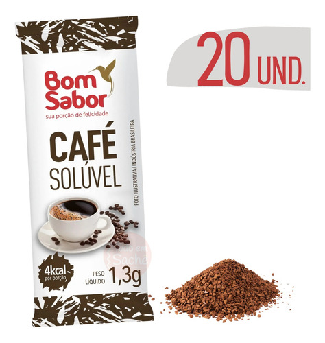 Café Solúvel Bom Sabor 1,3g Em Sache Stick Individual 20 Un