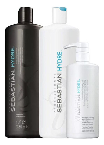 Kit Sebastian Hydre Shampoo, Condicionador E Máscara
