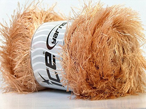 3 Oz Beige Pestaña Hilado Ice Fun Fur