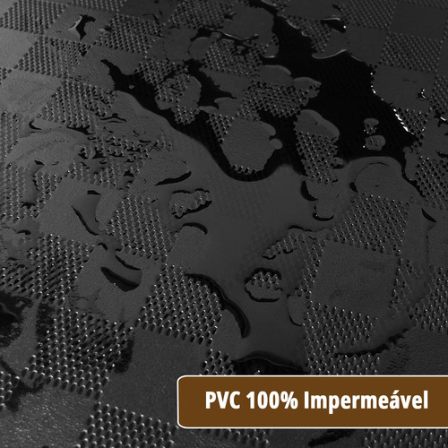 8 Jogo Americano Chess Preto - Quadrados Impermeável Pvc