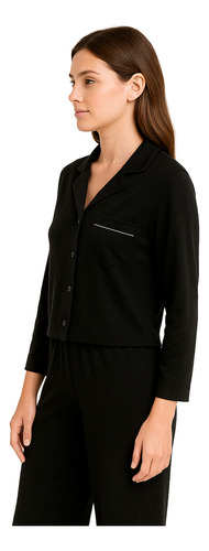 Pijama Invierno Mujer Abotonado Modal Pantalon Largo 18032